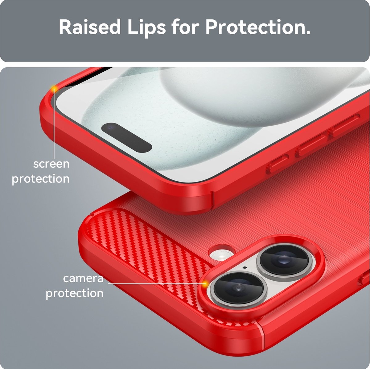 Mobigear Hoesje geschikt voor Apple iPhone 16 Pro Telefoonhoesje Flexibel TPU | Mobigear Brushed Slim Backcover | iPhone 16 Pro Case | Back Cover - Rood