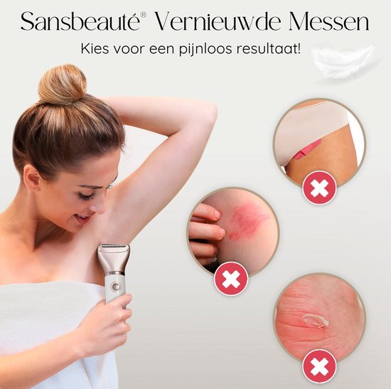 2-in-1 Ladyshave + Extra Scheerkop - Gezicht - Oksels - Benen - Bikinilijn - Scheerapparaat Vrouw - Ontharingsapparaat Electrisch Ontharen - Gezichtsontharing Dames - Trimmer Vrouw - Ladyshaves Bikini - USB Oplaadbaar