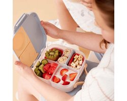 b.box Mini Lunchbox - Bentobox met 3 Vakken (2 Lekvrij) - Ideaal voor Peuters- Lunch & Snacks voor Kinderen - Voor een Heel Stuk Fruit - BPA-vrij