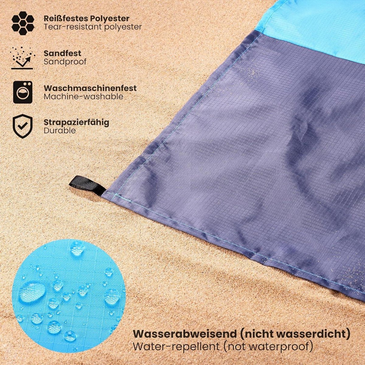 GooD ELEMENT Compacte grote waterdichte zandbestendige picknick strandmat (groente, L 200 x 140cm