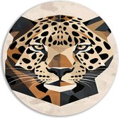 Décoration murale léopard ronde - Décoration murale Animaux ronde - Tableau rond Taches - Décoration murale moderne - Tableau aluminium - Décoration chambre mur cercle aluminium 70x70 cm