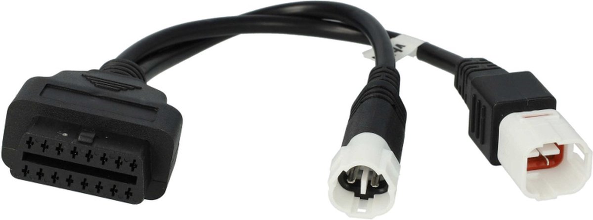 OBD2 Adapterkabel voor Yamaha motoren (2016-2019) - 4 naar 16-pins - 0,2 meter - Zwart