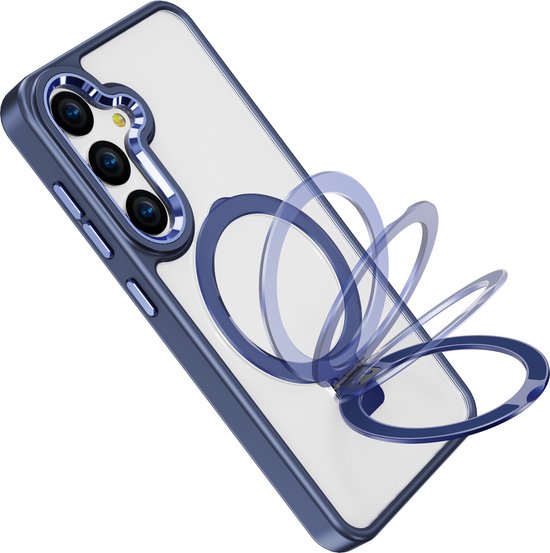 Coque adaptée pour Samsung Galaxy S24 - Vert pin - Compatible avec béquille MagSafe - Anneau de Ring rotatif - Convient pour le chargement sans fil avec Ring magnétique