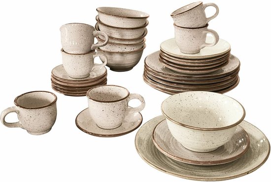 Foto: Loberon servies set van 30 murray beige