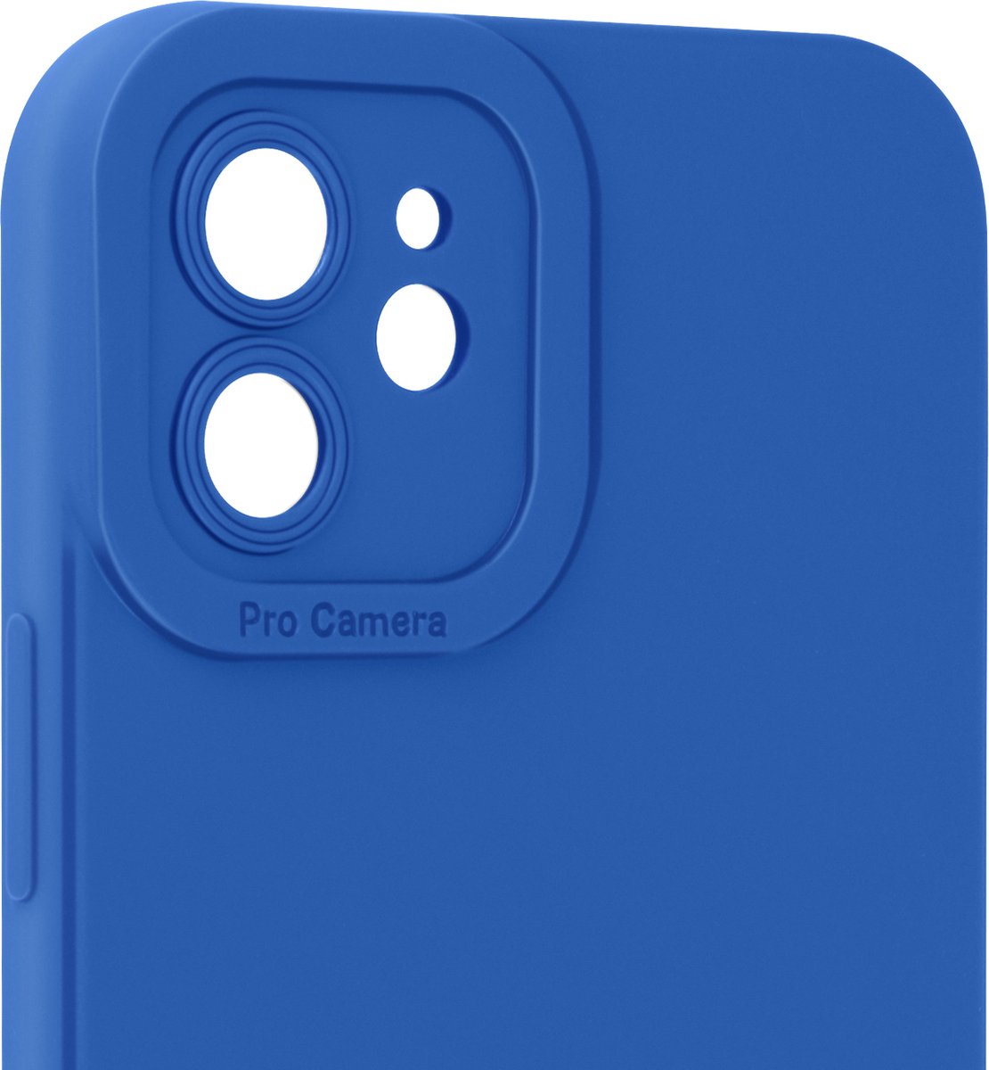 Avizar Hoes Geschikt voor iPhone 12 Mat Beschermde Camera, Blauw