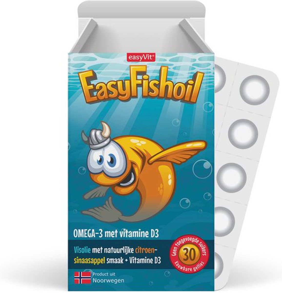 Goedkoopste Easyfishoil Omega-3 visolie voedingssupplement met vitamine D. Zachte kauwgellies, de basis voor kinderen.