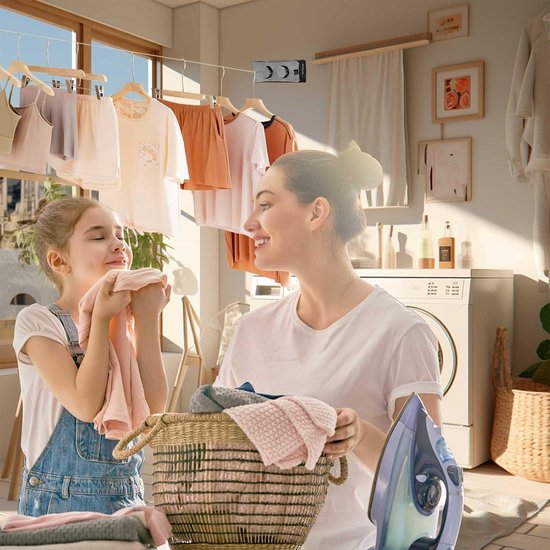 Retractable Stainless Steel Clothes Line Drying Rack Extendable 5.1m ...