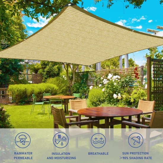 Voile D'ombrage Carré 3 X 3 M Beige - Jardinerie Gamm Vert