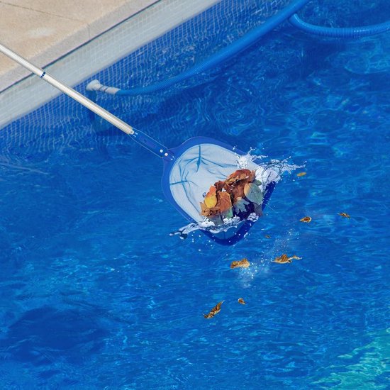 Telescopische steel zwembad schepnet 80-122 cm voor bladreiniging fijnmazig net aluminium zwembadreiniger bladschepnet voor aquarium fontein — afbeelding 5