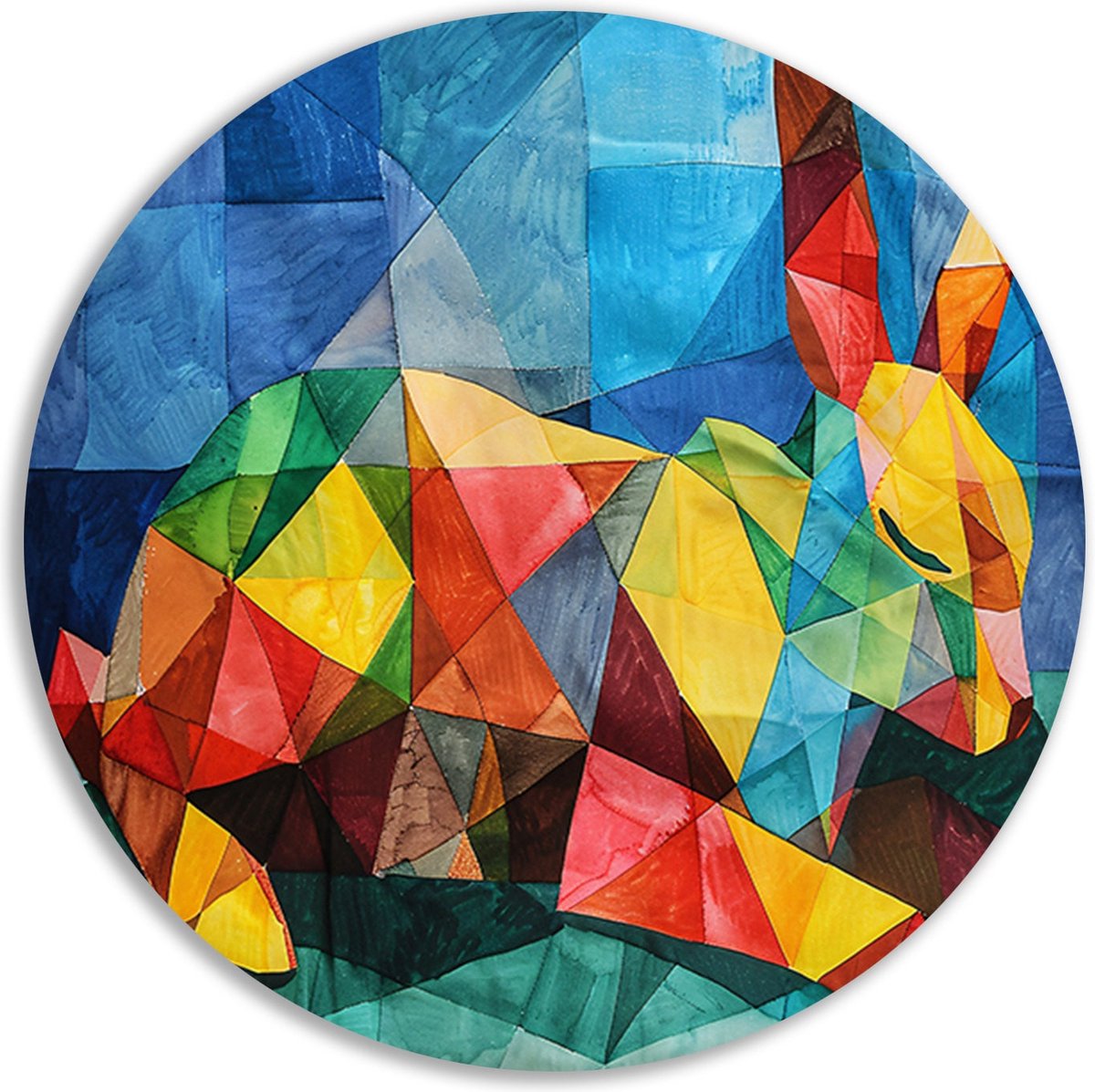 Konijn wandschalen - Dieren wandbord - Schilderij Achtergrond - Modern schilderij - Schild