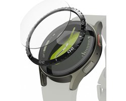 Ringke Bezel Styling + Tempered Glass Geschikt voor Samsung Galaxy Watch 7 40MM - RVS Watch Cover + Screen Protector - Zwart
