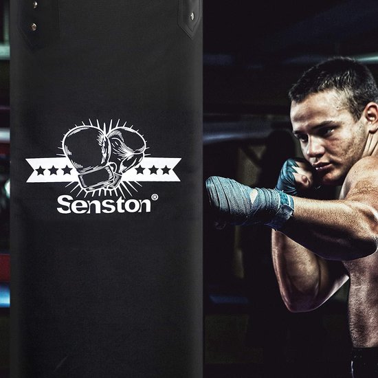 Foto: Ongevulde bokszak 100 x 30 cm voor boksen kickboksen mma muay thai van senston met toevoeging uitrusting fitness oefeningen