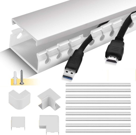 Cablecoach Habengut CC10113 kabelgoot (met montagegaten in de bodem) 40x60 mm van PVC, kleur: zwart, lengte 1 m