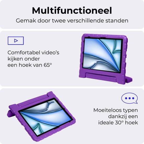 Étui pour enfants adapté à l'iPad Air 2024 (13 pouces) Étui Kinder Étui Kids Kidsproof - Étui adapté pour iPad Air 6 (13 pouces) Étui Kinder - Violet