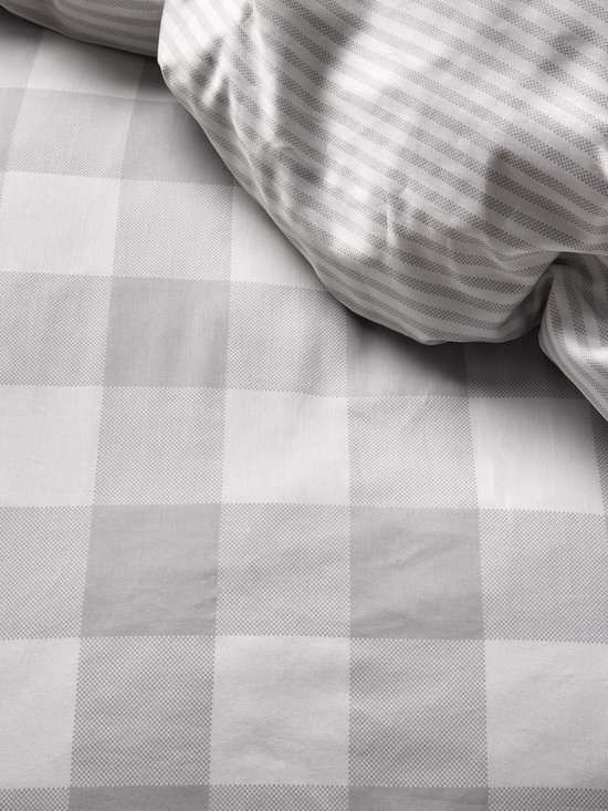 ESSENZA Housse de couette Chess Grijs - Simple - 140x200/220 cm