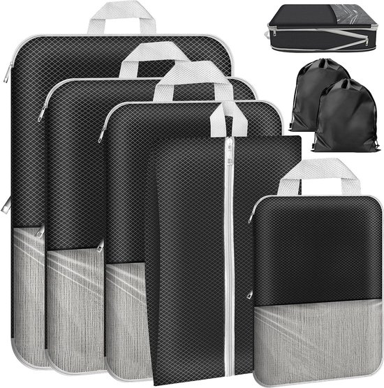 Compression Packing Cubes - 6 stuks - Grijs | Webwinkel