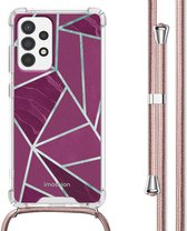 Étui iMoshion adapté pour Samsung Galaxy A52 (5G) / A52s / A52 (4G) Étui avec cordon - Étui Design iMoshion avec cordon - Multicolore / Graphique Bordeaux