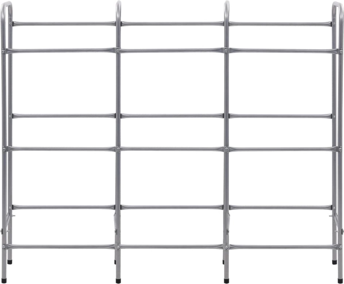 Opbergrek voor 9 kratten 145x33x116 staal zilverkleurig