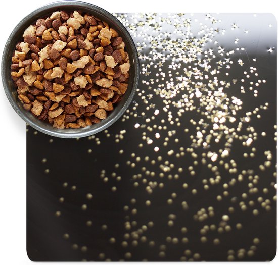 Placemat voerbak Placemat hond Placemat kat Marmer print Licht Goud Zwart...