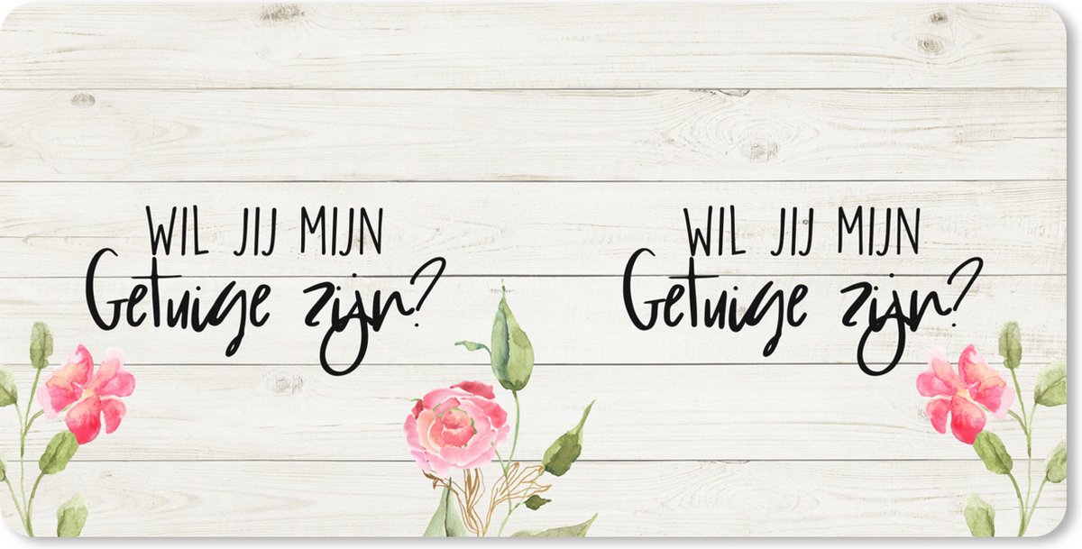 Muismat XXL 80x40 cm - Bureau onderlegger - Bureau mat Trouwen - Quotes - 'Wil jij mijn getuige zijn?' - Spreuken - Bureaumat - Gaming mousepad xl - Bureaulegger groot - Computer deskmat