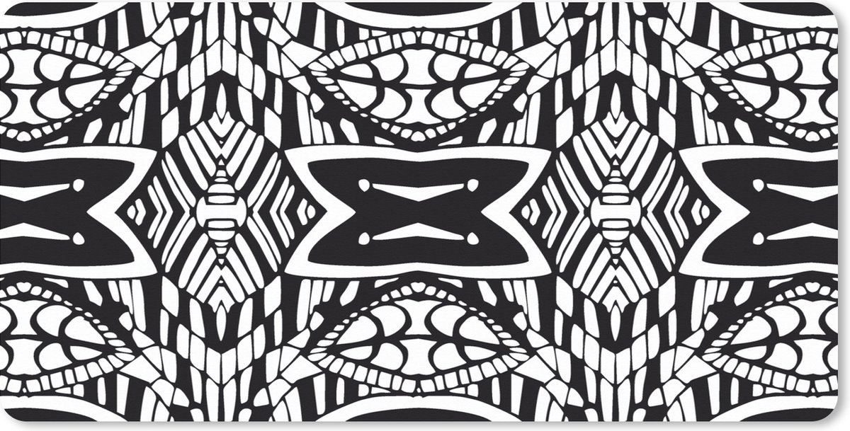 Muismat XXL 100x50 cm - Bureau onderlegger - Bureau mat Patronen - Contrast - Geometrisch - Bureaumat - Gaming mousepad xl - Bureaulegger groot - Computer deskmat