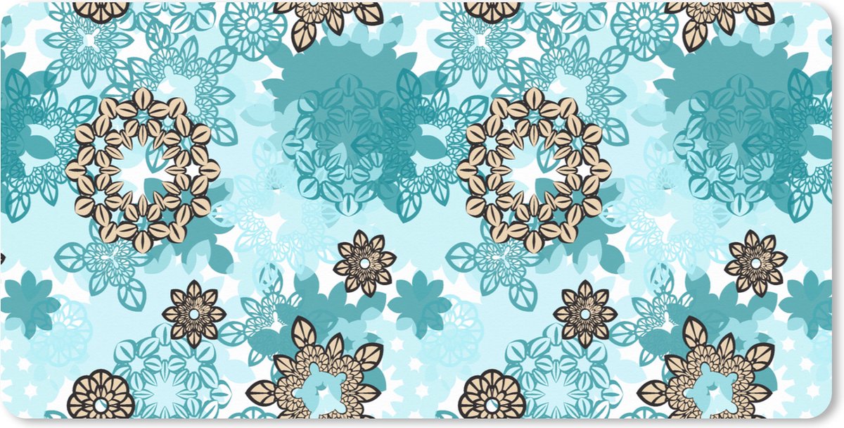 Muismat XXL - Bureau onderlegger - Bureau mat - Tiener - Mandala - Patronen - 120x60 cm - XXL muismat