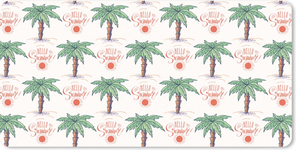 Muismat XXL 100x50 cm - Bureau onderlegger - Bureau mat Palmboom - Zomer - Patronen - Bureaumat - Gaming mousepad xl - Bureaulegger groot - Computer deskmat
