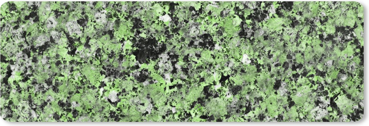Muismat XXL 90x30 cm - Bureau onderlegger - Bureau mat Steen - Graniet print - Zwart - Groen - Bureaumat - Gaming mousepad xl - Bureaulegger groot - Computer deskmat