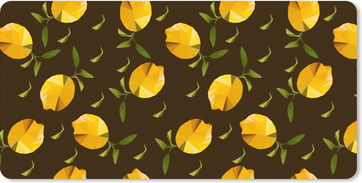 Muismat XXL 120x60 cm - Bureau onderlegger - Bureau mat Citroen - Fruit - Patronen - Origami - Bureaumat - Gaming mousepad xl - Bureaulegger groot - Computer deskmat