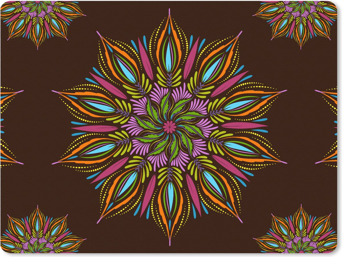 Muismat XXL 80x60 cm - Bureau onderlegger - Bureau mat Mandala - Design - Bohemian - Bureaumat - Gaming mousepad xl - Bureaulegger groot - Computer deskmat
