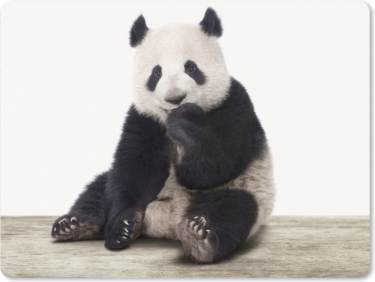 Muismat XXL 80x60 cm - Bureau onderlegger - Bureau mat Panda - Dieren - Kinderen - Jongens - Meisjes - Pandabeer - Bureaumat - Gaming mousepad xl - Bureaulegger groot - Computer deskmat