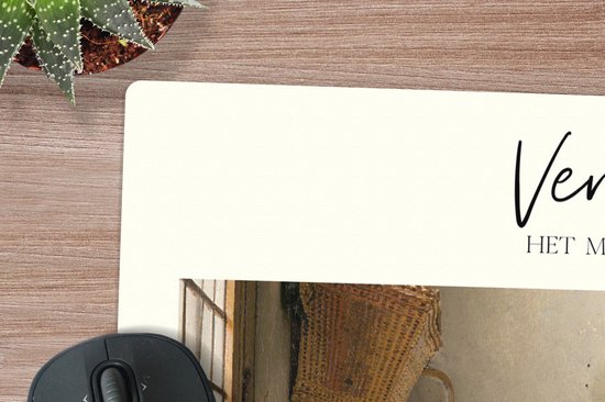 Muismat XXL 80x60 cm - Bureau onderlegger - Bureau mat Melkmeisje - Vermeer - Oude meesters - Bureaumat - Gaming mousepad xl - Bureaulegger groot - Computer deskmat