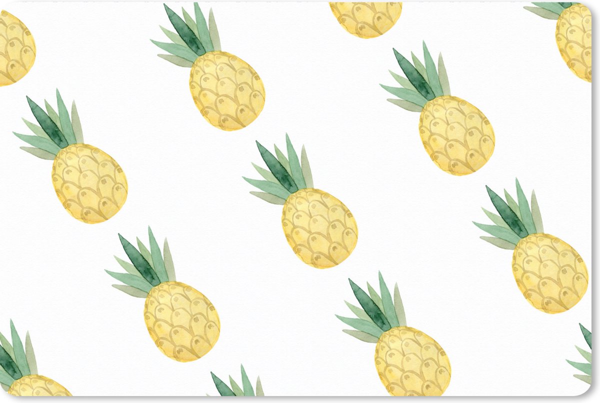Muismat XXL 90x60 cm - Bureau onderlegger - Bureau mat Ananas - Fruit - Patronen - Bureaumat - Gaming mousepad xl - Bureaulegger groot - Computer deskmat