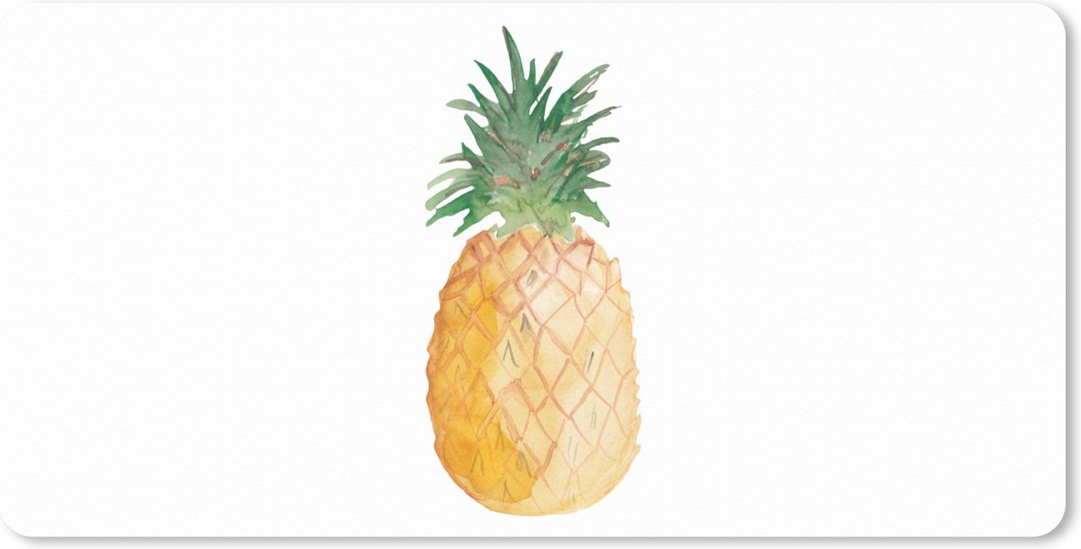Muismat XXL 120x60 cm - Bureau onderlegger - Bureau mat Ananas - Vrucht - Waterverf - Bureaumat - Gaming mousepad xl - Bureaulegger groot - Computer deskmat