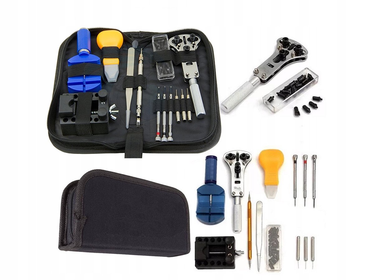 Horloge reparatieset met koffer - horlogebanden inkorten - Horlogemakers gereedschap - Schroevendraaierset