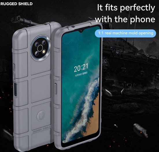 Coque Nokia G50 - Mobigear - Série Rugged Shield - Coque Arrière en TPU - Grijs - Coque Adaptée au Nokia G50