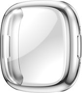 Screenprotector watch case - hoesje - geschikt voor Fitbit Versa 4 - zilver