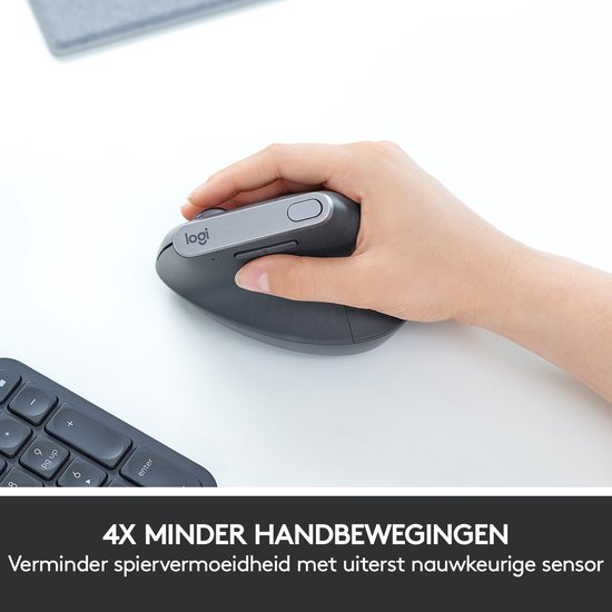 Logitech MX Vertical - Draadloze Ergonomische Muis - Grijs