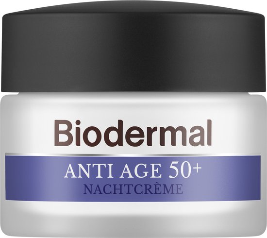 Biodermal Anti Age nachtcrème 50+ - Nachtcrème met niacinamide & sheaboter - Helpt rimpels verminderen - 50ml