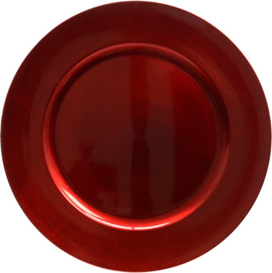 1x stuks kaarsenborden/onderborden rood glimmend 33 cm – Kaarsenbord/onderzet bord voor kaarsen