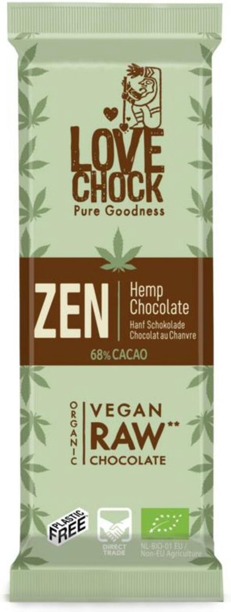 Lovechock Bar Zen Hemp Chocolate - Vegan Raw Bio 35GR