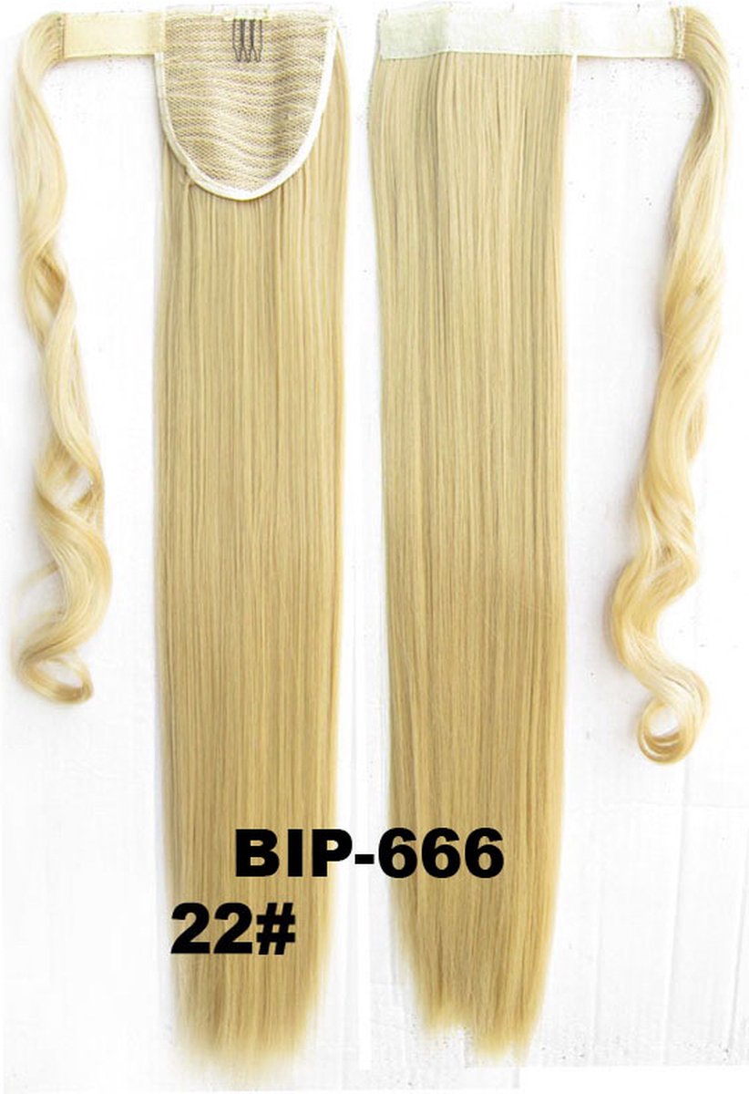 Wrap Around paardenstaart, ponytail hairextensions straight blond - 22#