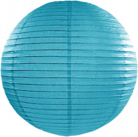 Luxe bol lampion turquoise blauw 35 cm