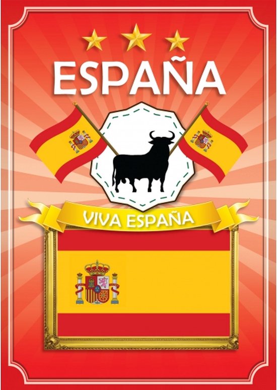 Poster Viva Spanje landenvlag thema versiering - Spaanse feestartikelen  versieriing | bol.com