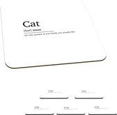 Onderzetters voor glazen - Spreuken - Quotes - Woordenboek - Kat definitie - Cat - 10x10 cm - Glasonderzetters - 6 stuks
