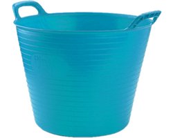 Plasticforte flexibele emmer/kuip - blauw - kunststof - rond - 25 liter - 42 x 38 x 33 cm - wasmanden - tuinafval - speelgoed