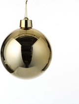 1x Grote kunststof kerstbal goud 20 cm - Groot formaat gouden kerstballen