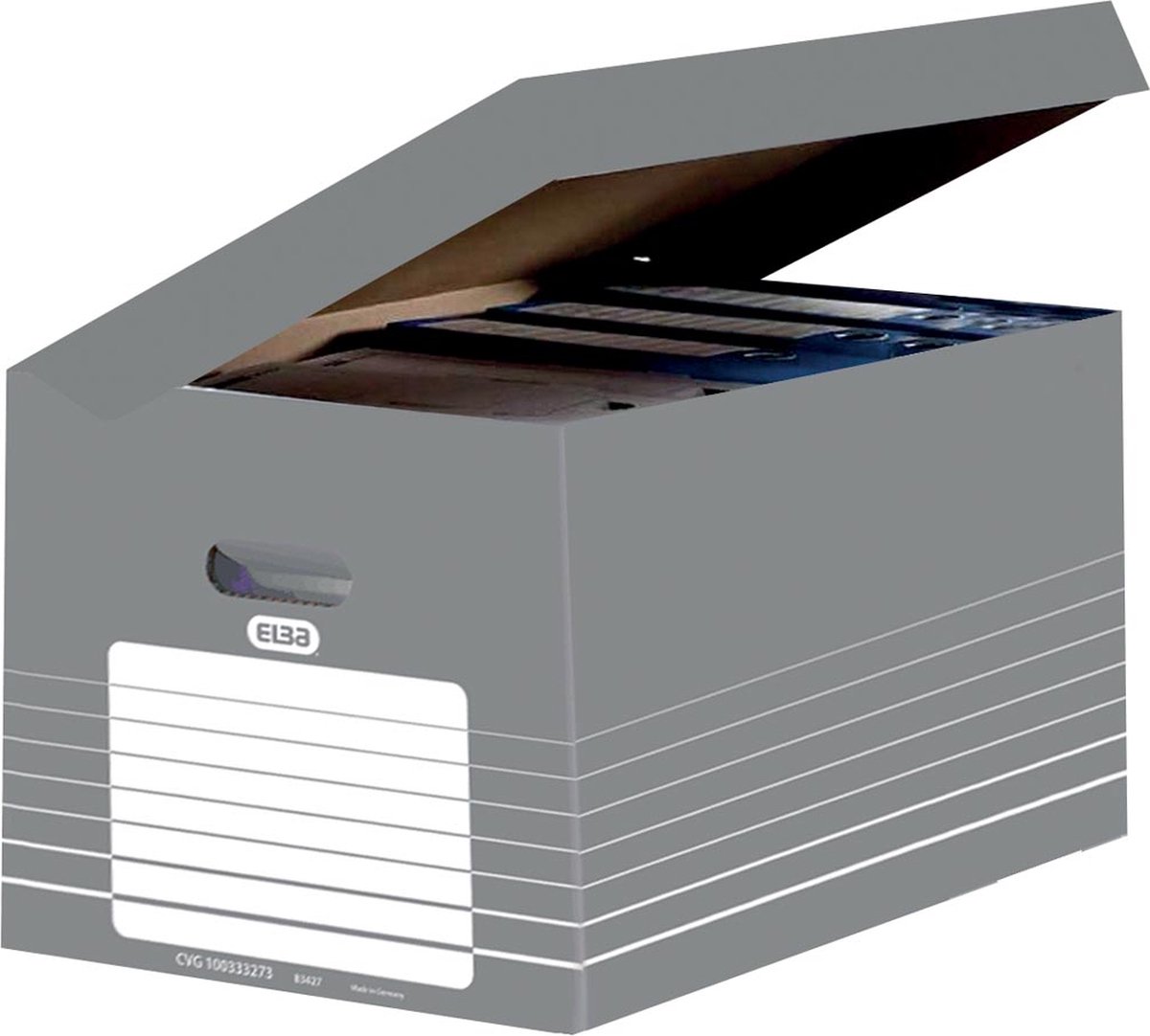 Elba archiefcontainer, ft 34,5 x 45 x 28 cm, grijs en wit 10 stuks