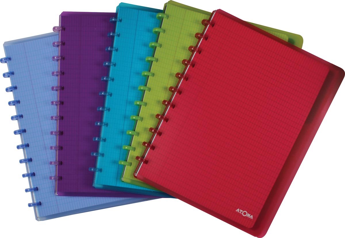 Atoma Trendy schrift, ft A4 +, 120 bladzijden, commercieel geruit, met 6 tabbladen en 5 showtassen, in ge 10 stuks
