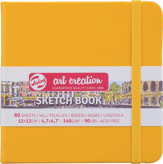 Schetsboek 12x12 cm 140g golden yellow - Art Creation